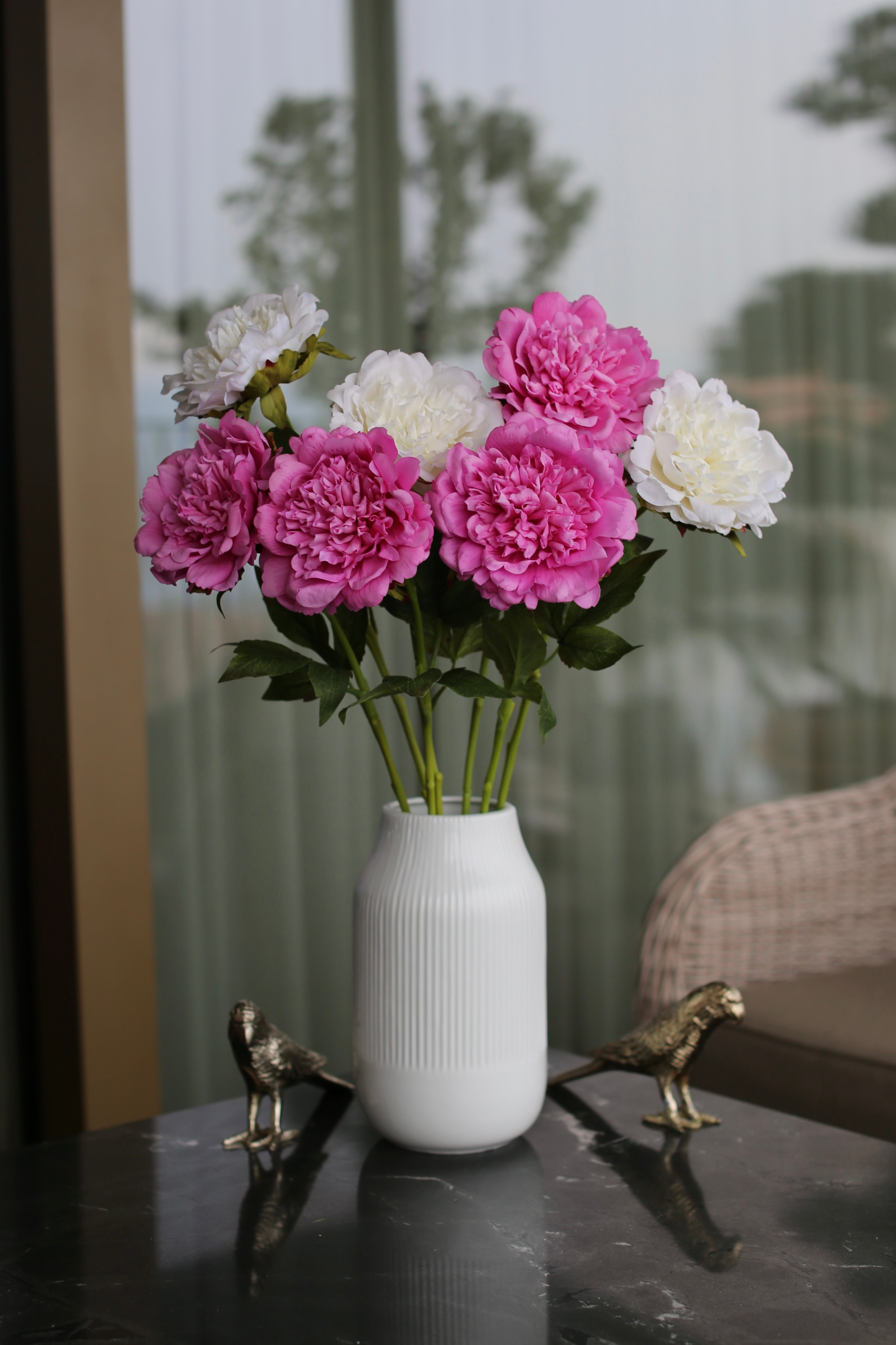 Premium Peony Bouquet Magenta & White