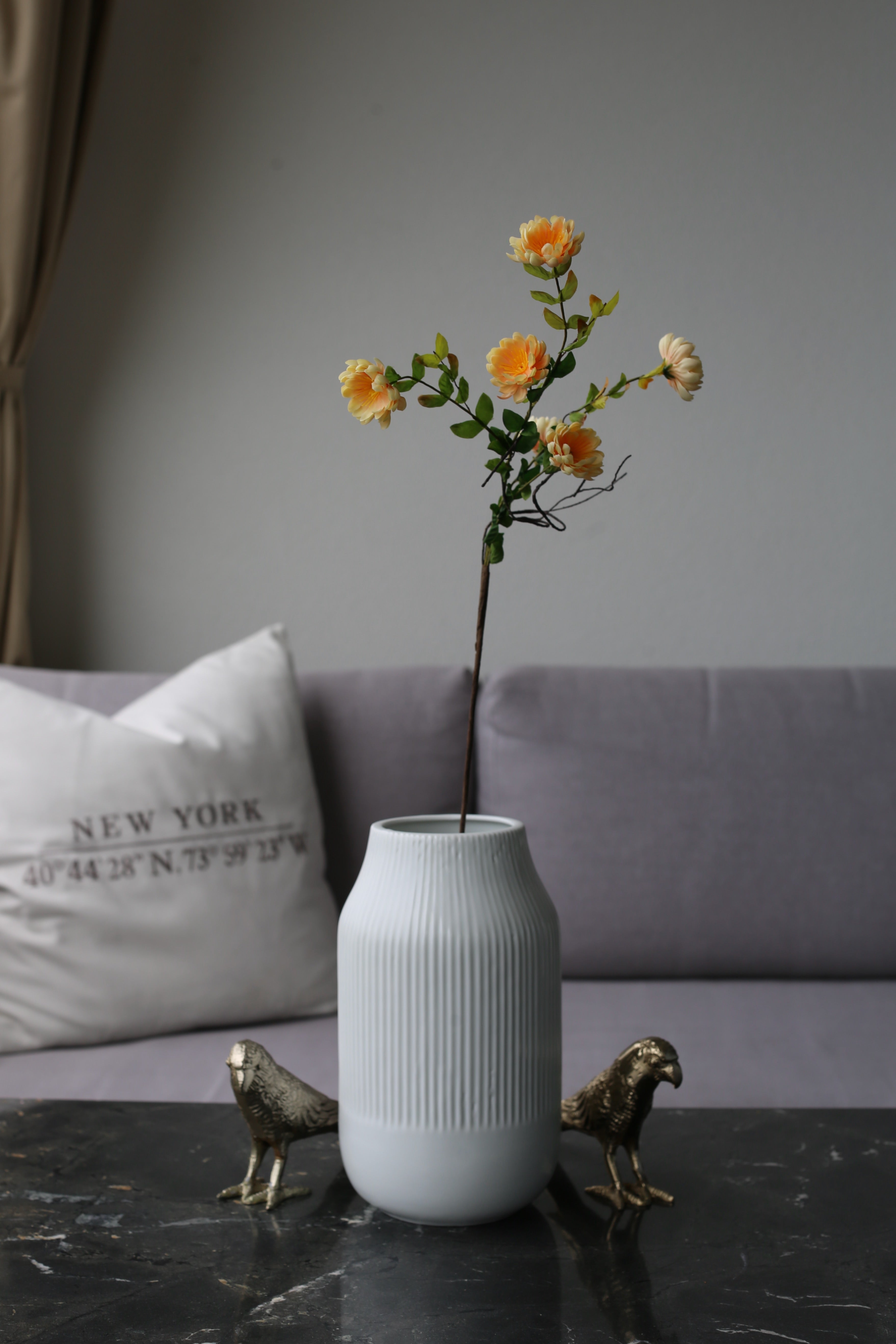 Golden Sun Chrysanthemum – Luxury Silk Spray