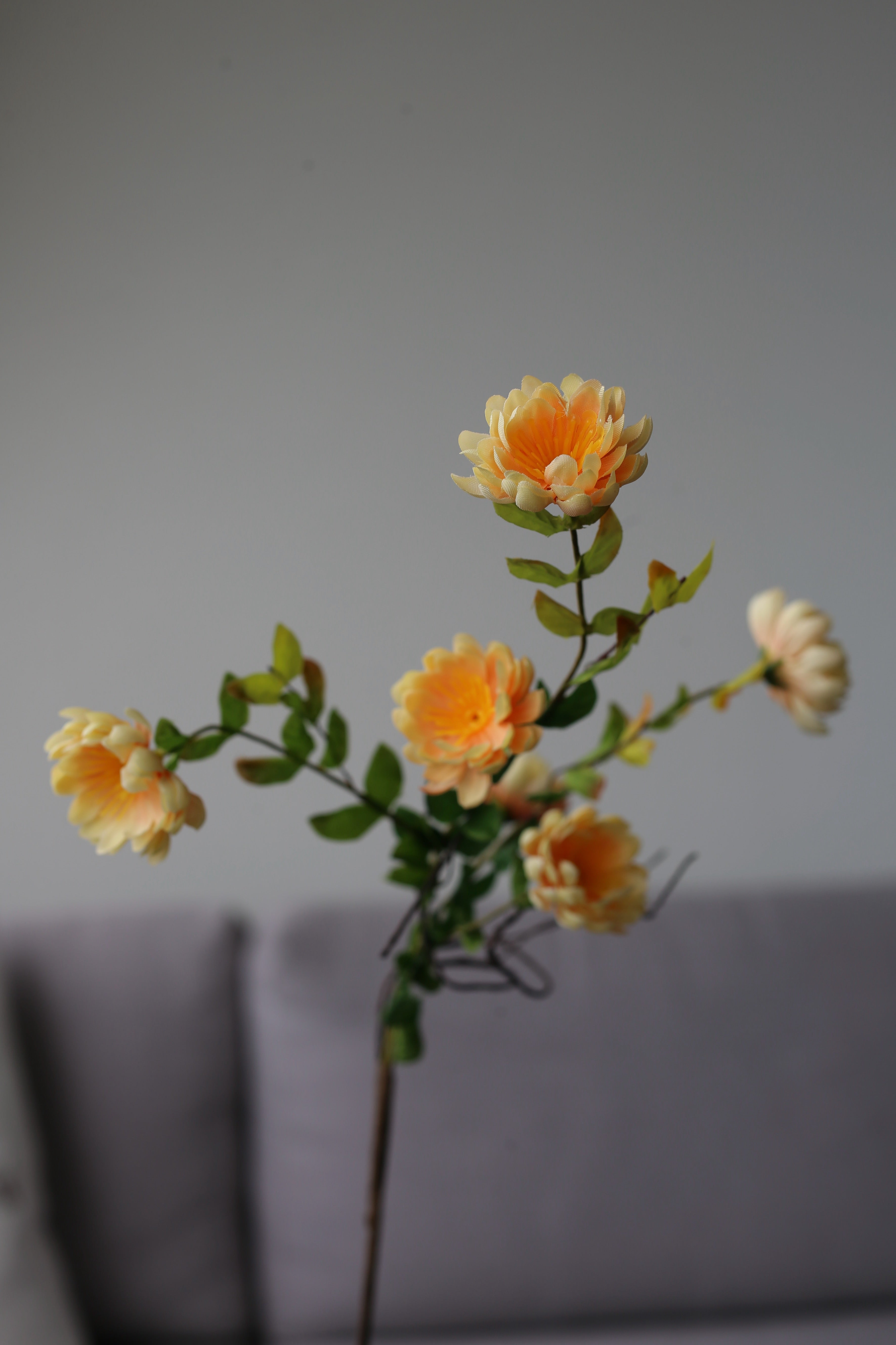 Golden Sun Chrysanthemum – Luxury Silk Spray