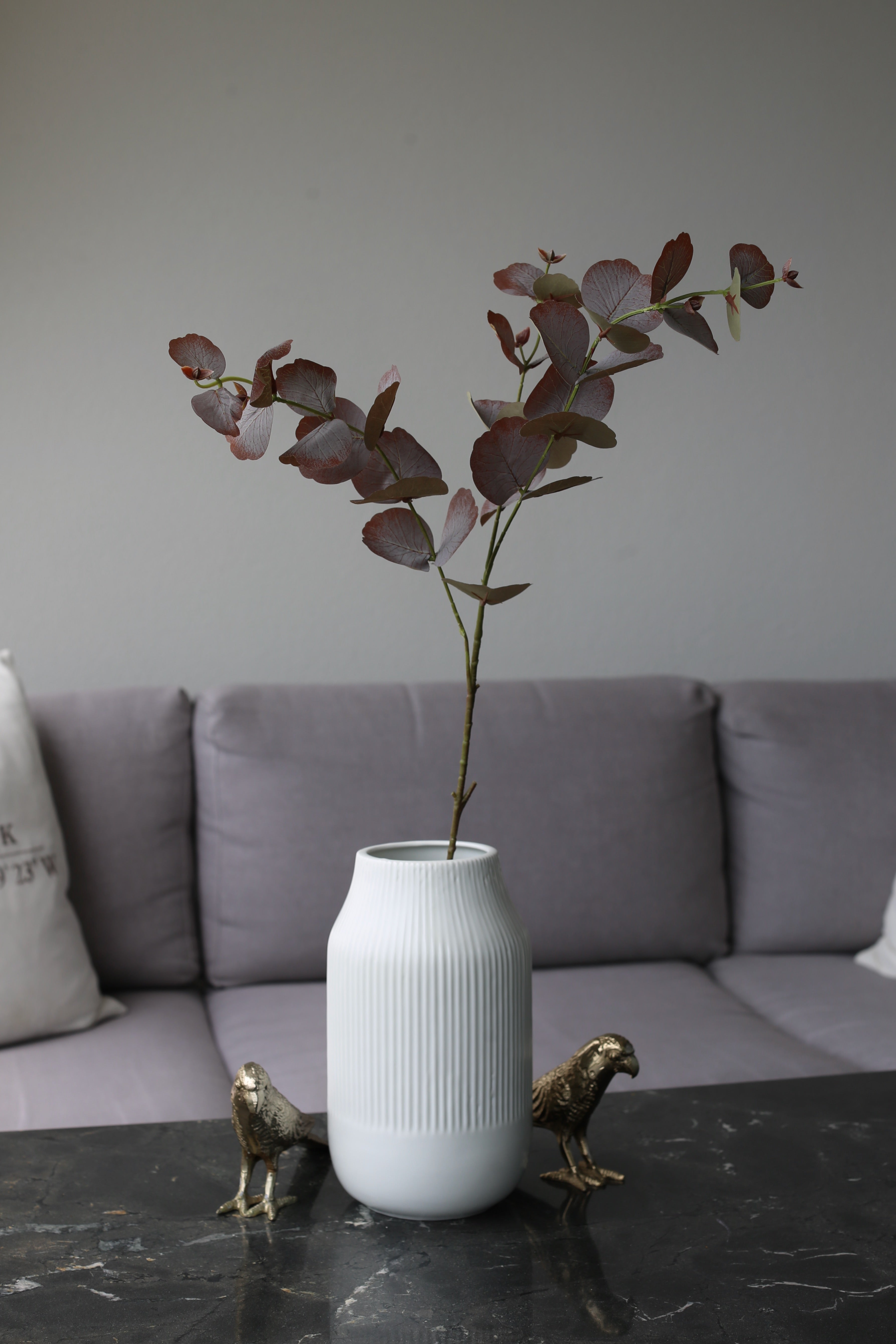 Midnight Burgundy Eucalyptus – Luxury Silk Foliage