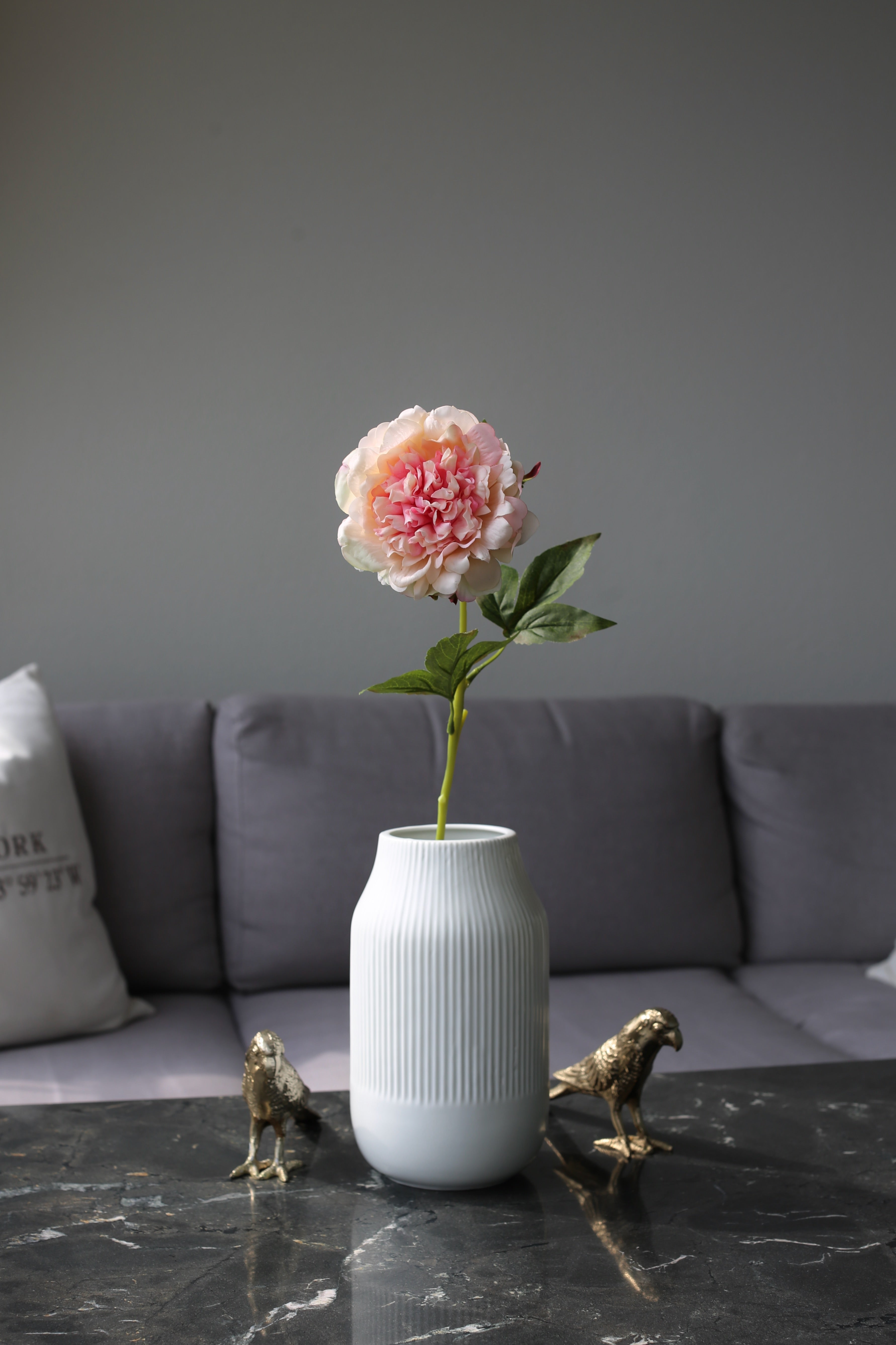 Peach Peony – Premium Real Touch Stem